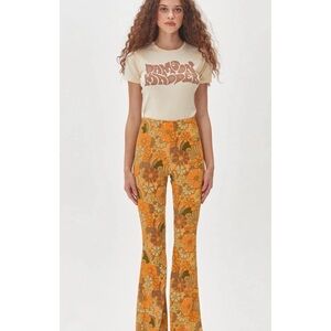 Damson Madder Dolly Psychedelic Stretch Flared Pants Size 2 or 8UK